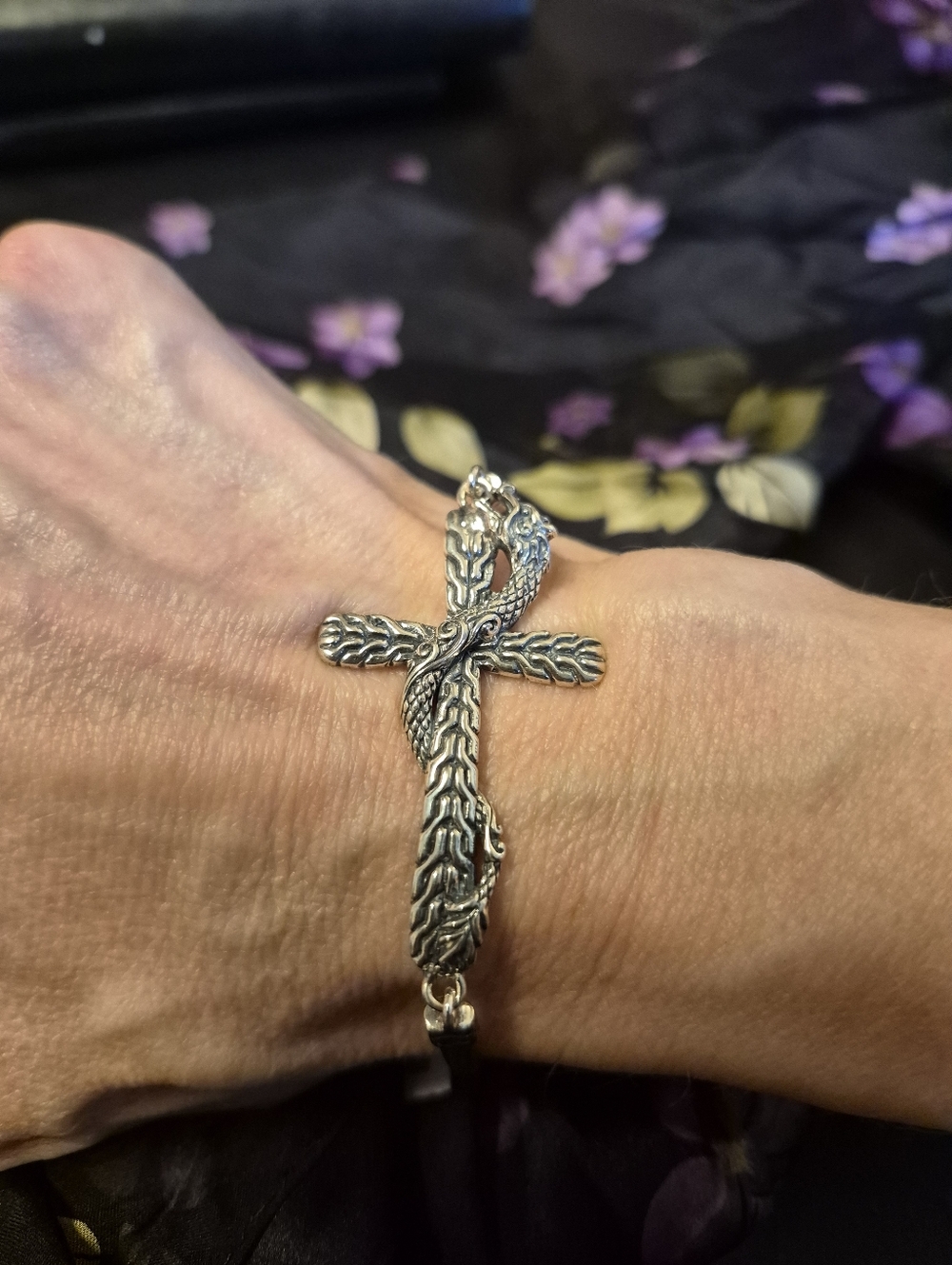 NWT Bali Legacy Sterling Silver Borobudur Dragon Cross Toggle Bracelet 12.4g